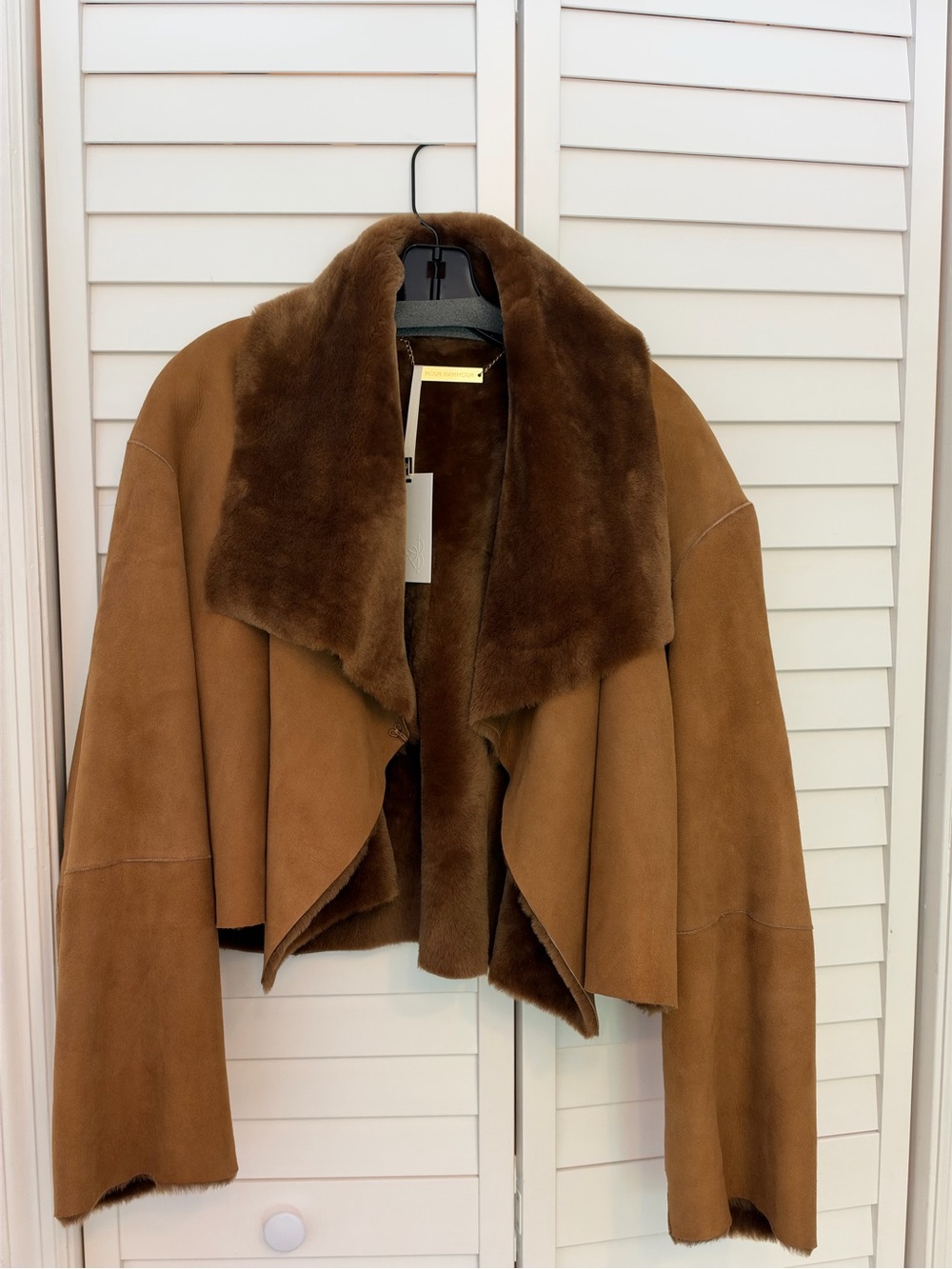 Nour Hammour Lambskin Shearling Jacket Cascade …Marigold color …brand new …S